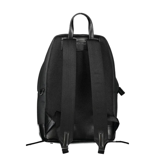Calvin Klein rugzak in zwart gerecycled polyester met laptopvak, beschermvoetjes en logo - MARANOS
