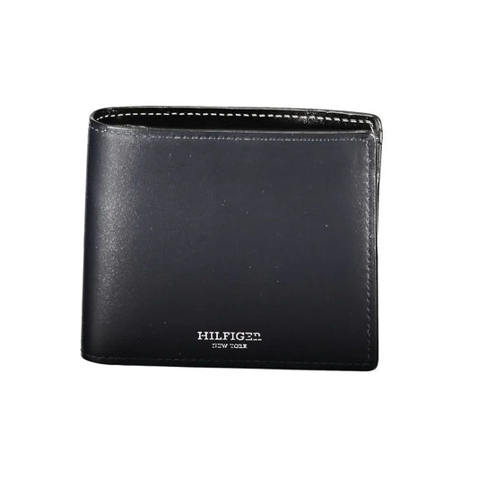 Tommy Hilfiger portemonnee in blauw leer met contrasterende details en logo - MARANOS