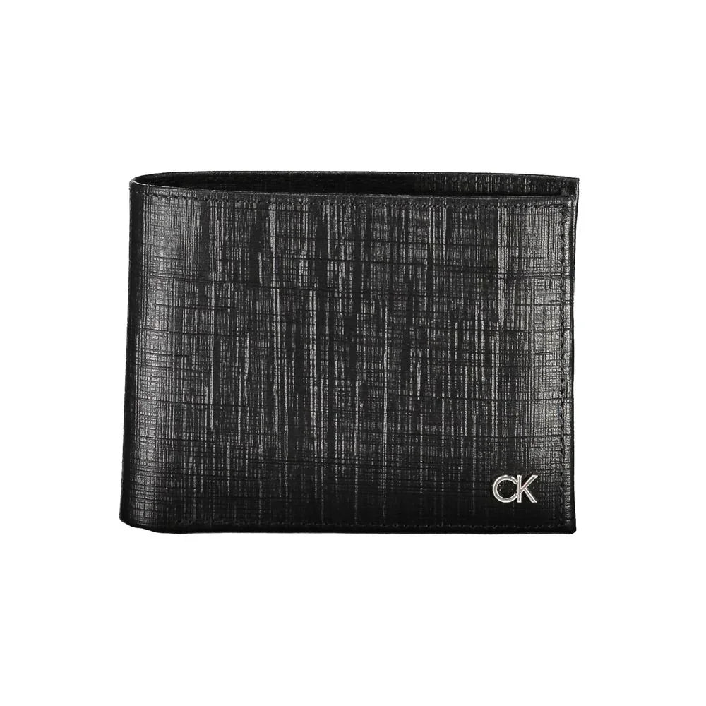 Calvin Klein portemonnee in zwart leer met RFID-blocking, contrasterende details en logo - MARANOS
