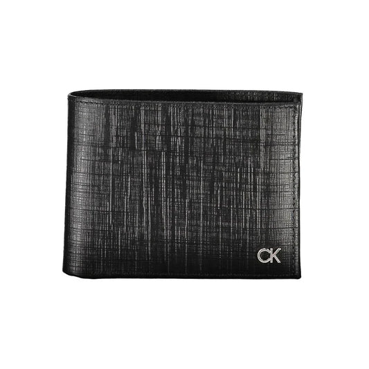 Calvin Klein portemonnee in zwart leer met RFID-blocking, contrasterende details en logo - MARANOS