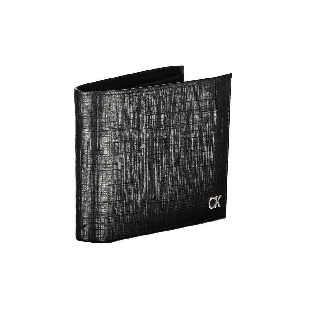 Calvin Klein portemonnee in zwart leer met RFID-blocking, contrasterende details en logo - MARANOS