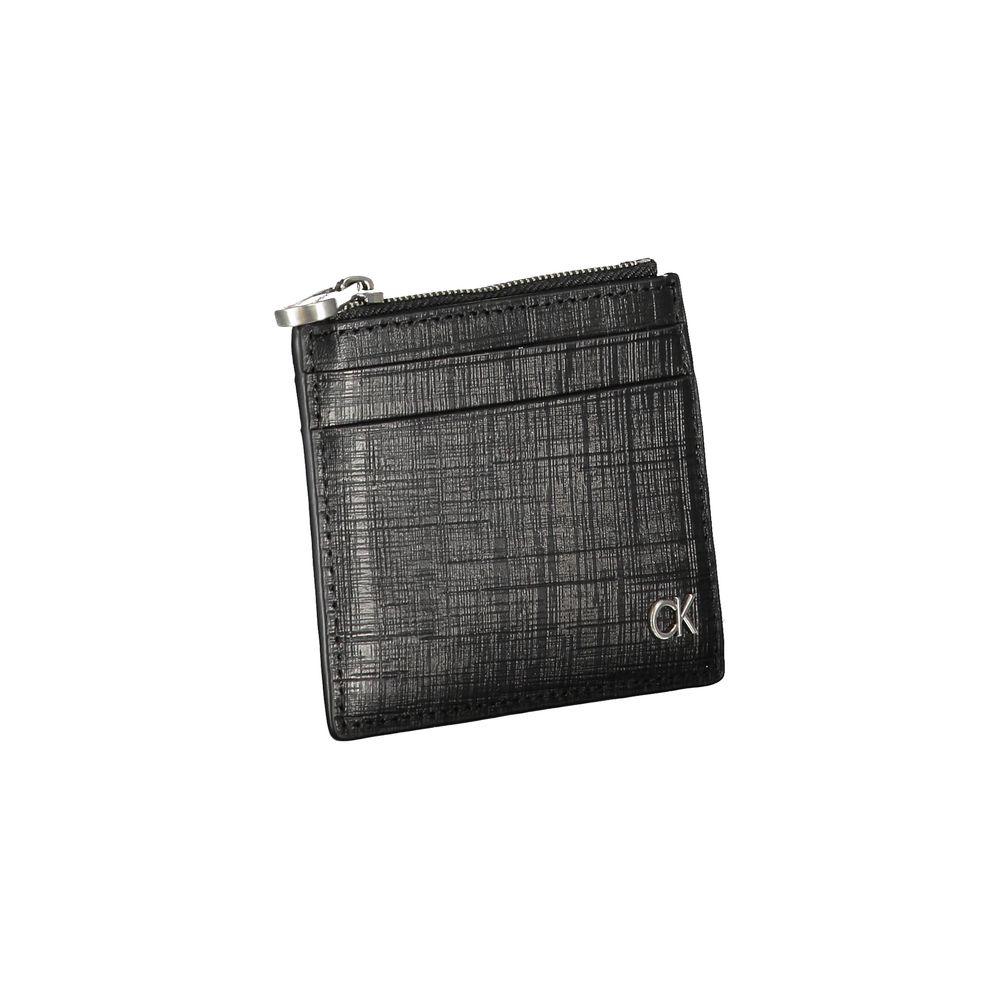 Calvin Klein kaarthouder in zwart leer met logo - MARANOS