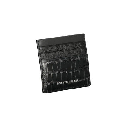 Tommy Hilfiger kaarthouder in zwart leer met contrasterende details en logo - MARANOS