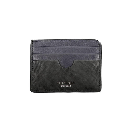 Tommy Hilfiger kaarthouder in zwart leer met contrasterende details en logo - MARANOS