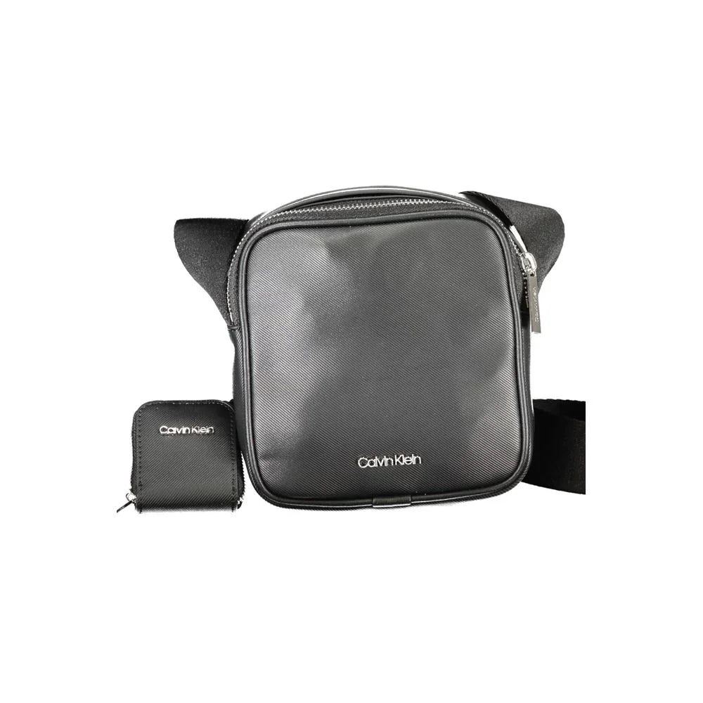 Calvin Klein schoudertas in zwart polyester met logo en afneembaar muntvak - MARANOS