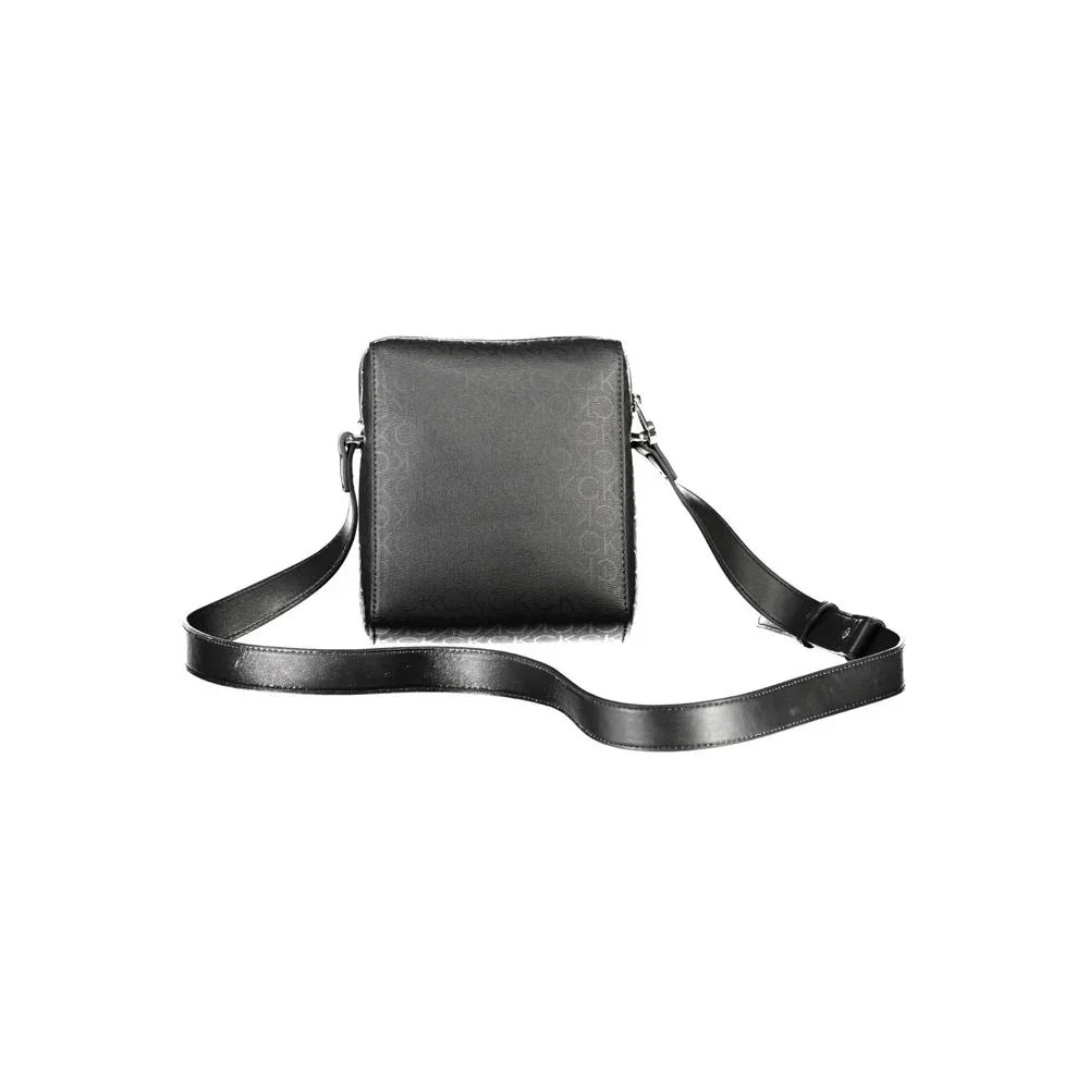 Calvin Klein schoudertas in zwart polyester met logo en contrasterende details - MARANOS