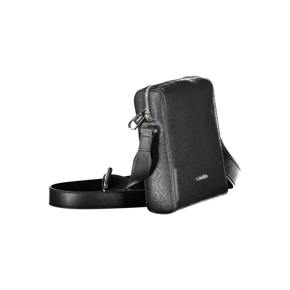 Calvin Klein schoudertas in zwart polyester met logo en contrasterende details - MARANOS