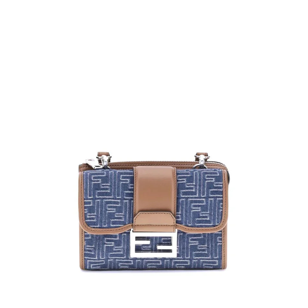 Fendi Baguette schoudertas van denim-jacquard - MARANOS