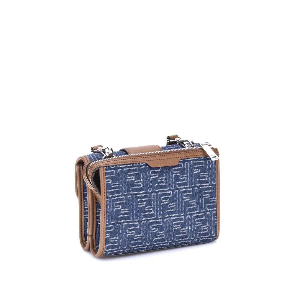 Fendi Baguette schoudertas van denim-jacquard - MARANOS