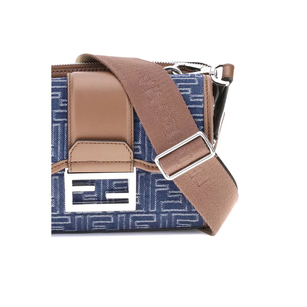 Fendi Baguette schoudertas van denim-jacquard - MARANOS
