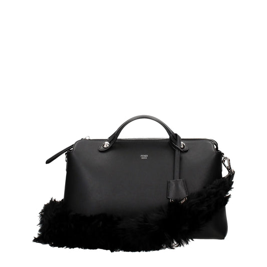 Fendi Zwarte Leren Schoudertas - MARANOS