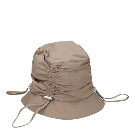 Jacquemus beige katoenen hoed met zilverkleurig logo Jacquemus