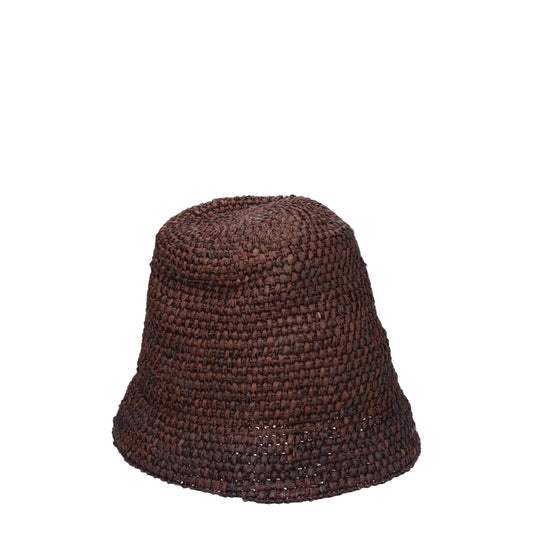 Jacquemus bruine raffia hoed met logodetail Jacquemus