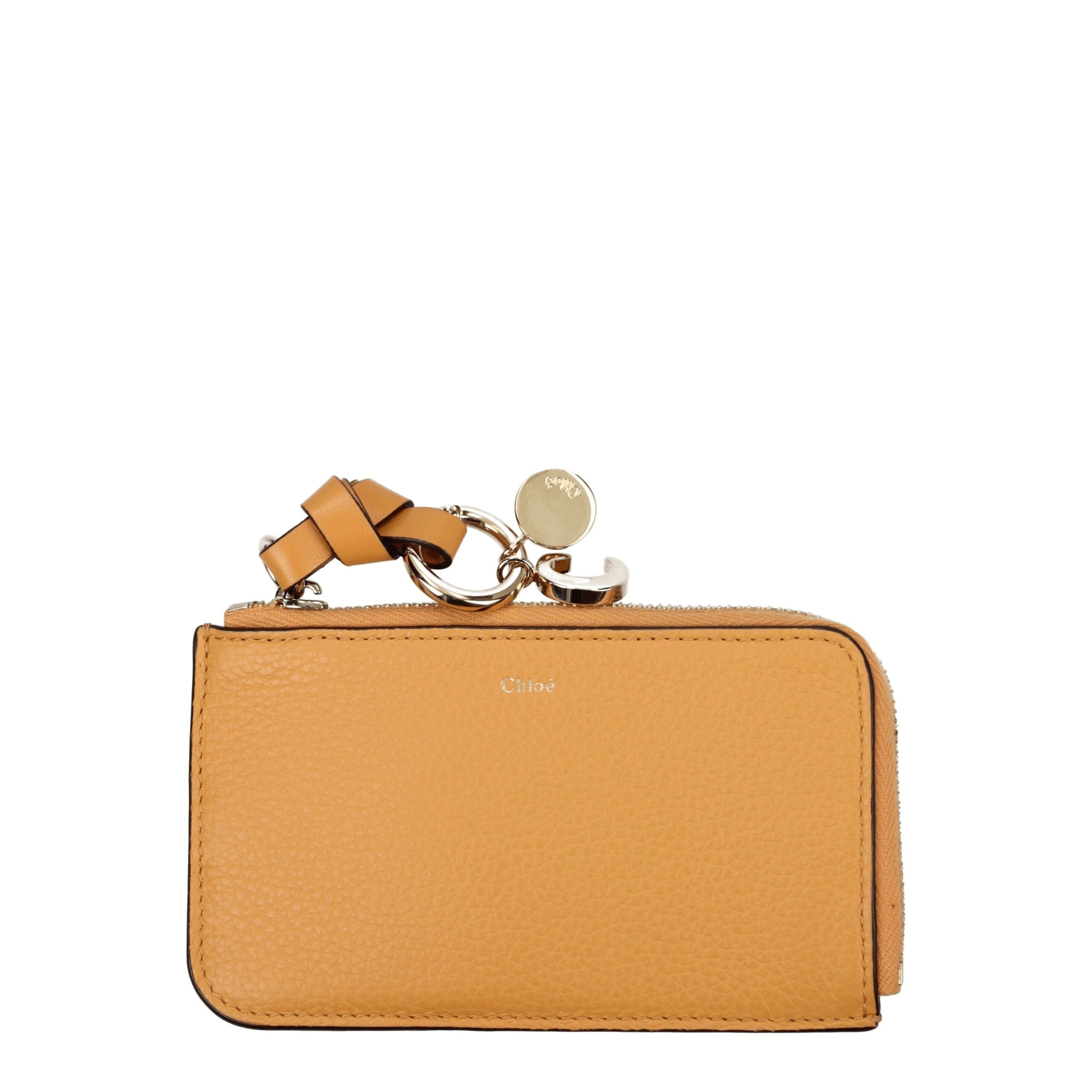 Chloé oranje leren portemonnee Chloé