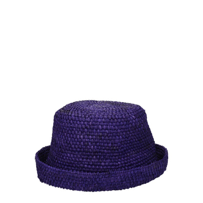 Jacquemus paarse raffia hoed met logodetail Jacquemus