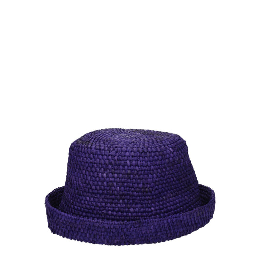 Jacquemus paarse raffia hoed met logodetail Jacquemus