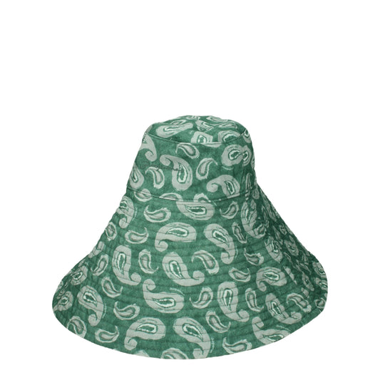 Jacquemus groene katoenen hoed met logoprint Jacquemus