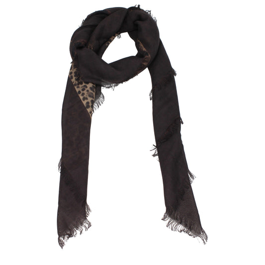 Valentino Garavani Brown Cashmere Foulard Valentino Garavani