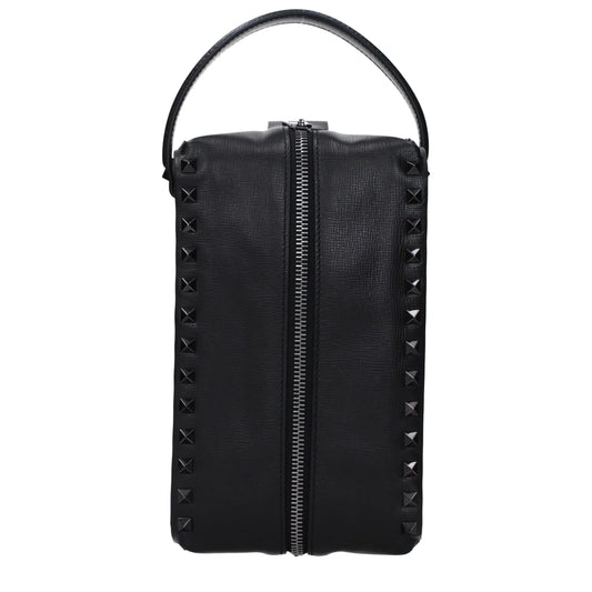 Valentino Garavani zwarte leren clutch met studs - MARANOS
