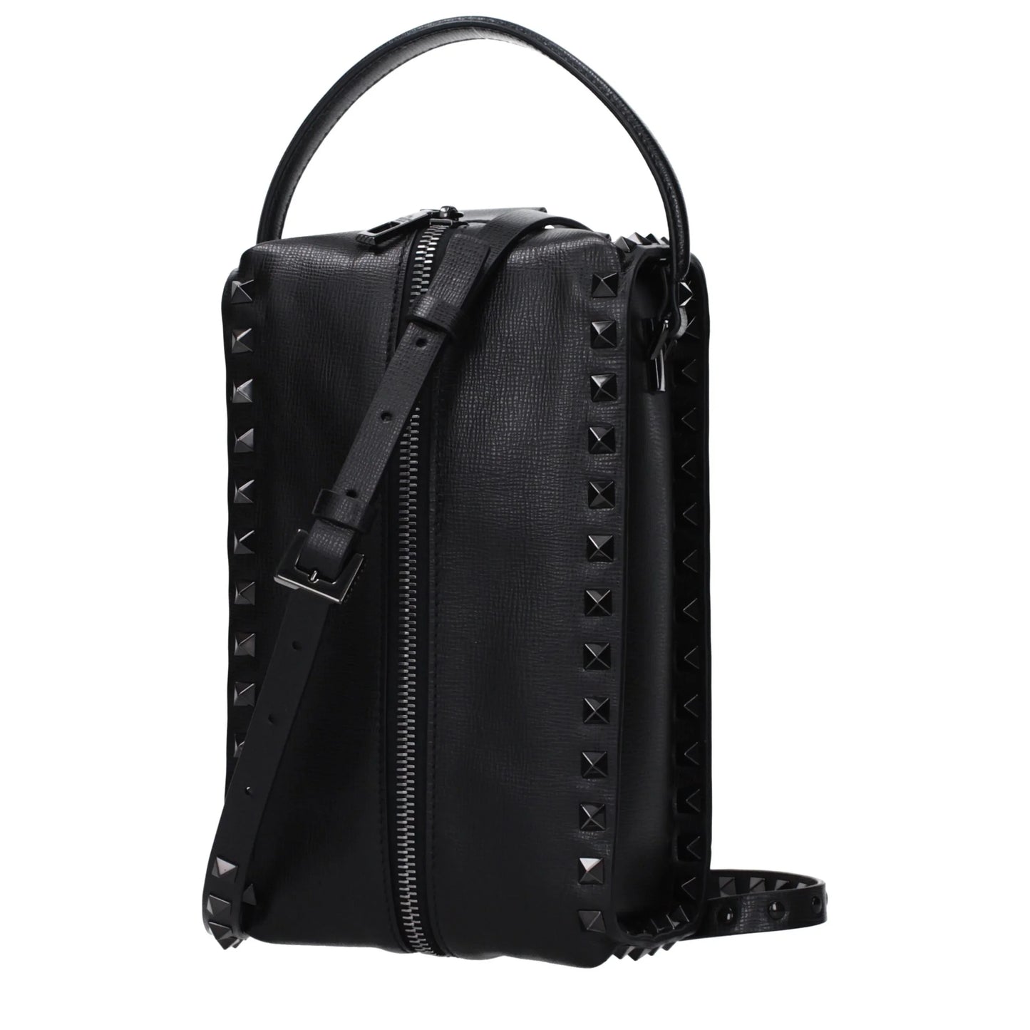 Valentino Garavani zwarte leren clutch met studs - MARANOS