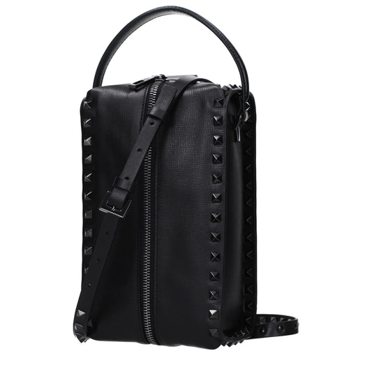 Valentino Garavani zwarte leren clutch met studs - MARANOS