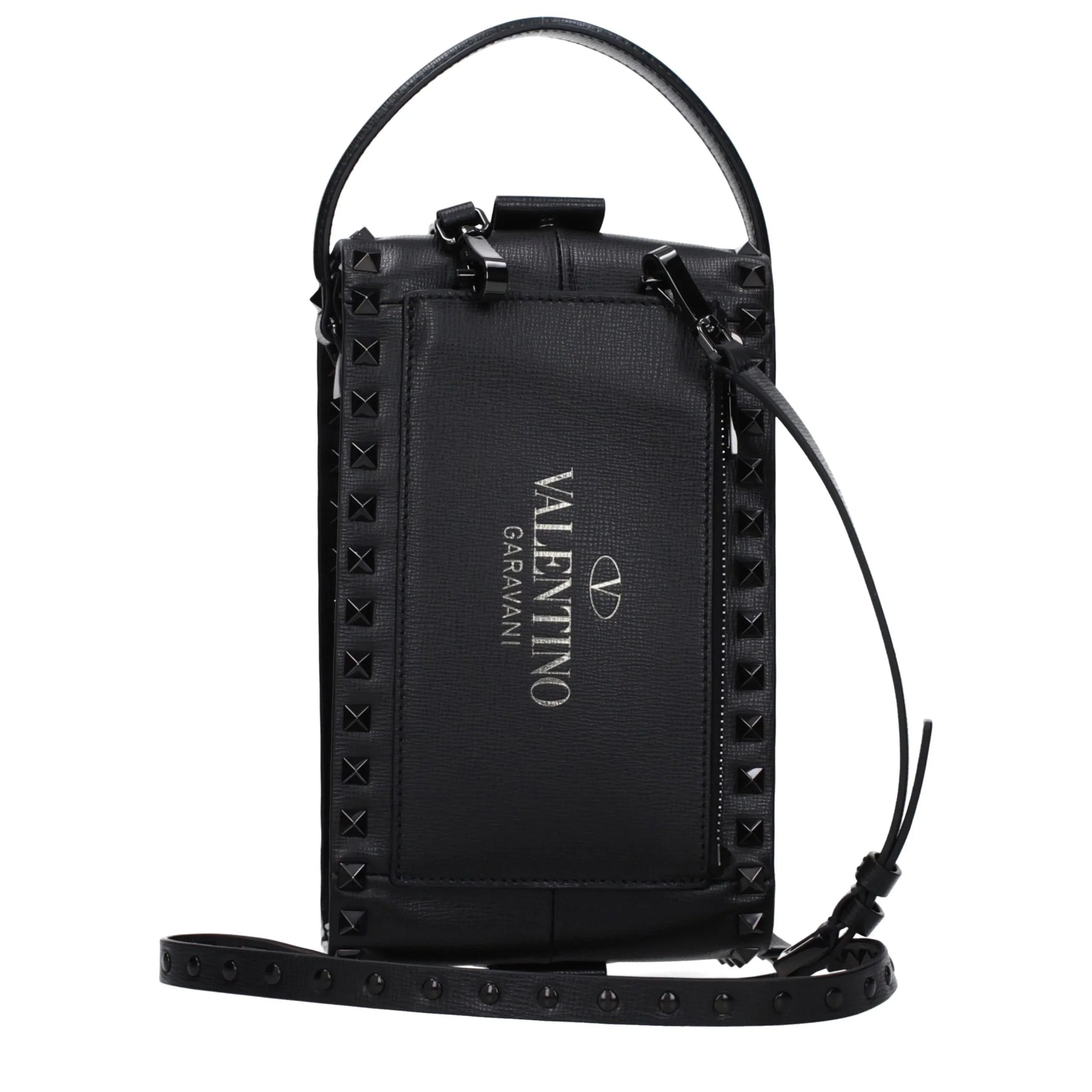 Valentino Garavani zwarte leren clutch met studs - MARANOS