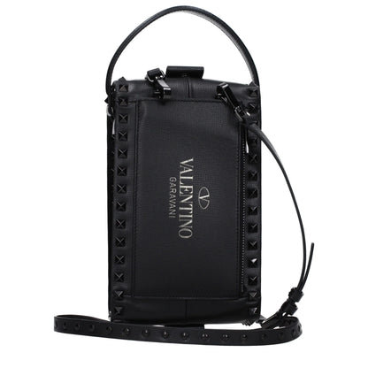 Valentino Garavani zwarte leren clutch met studs - MARANOS