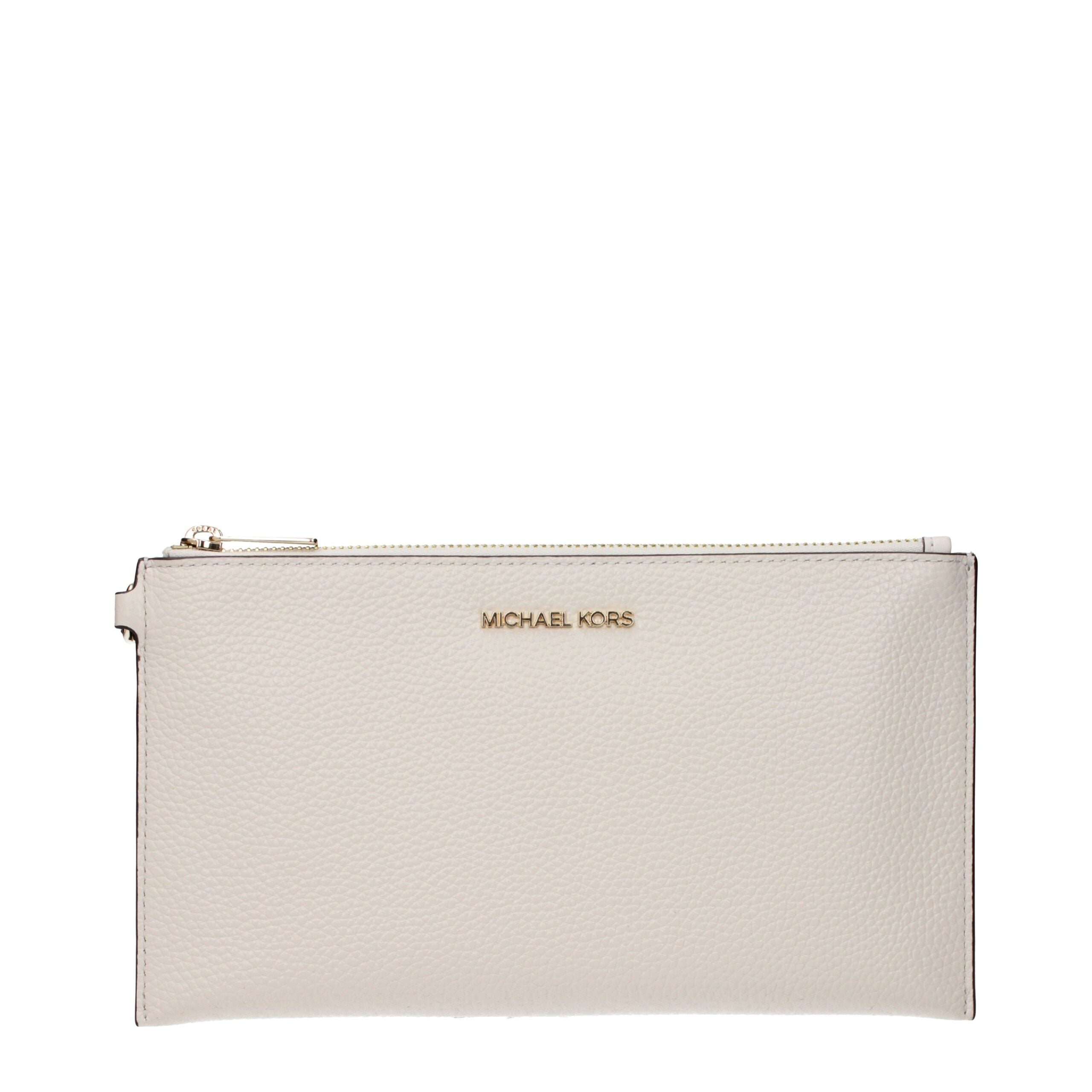 Michael Kors beige leren clutch Michael Kors