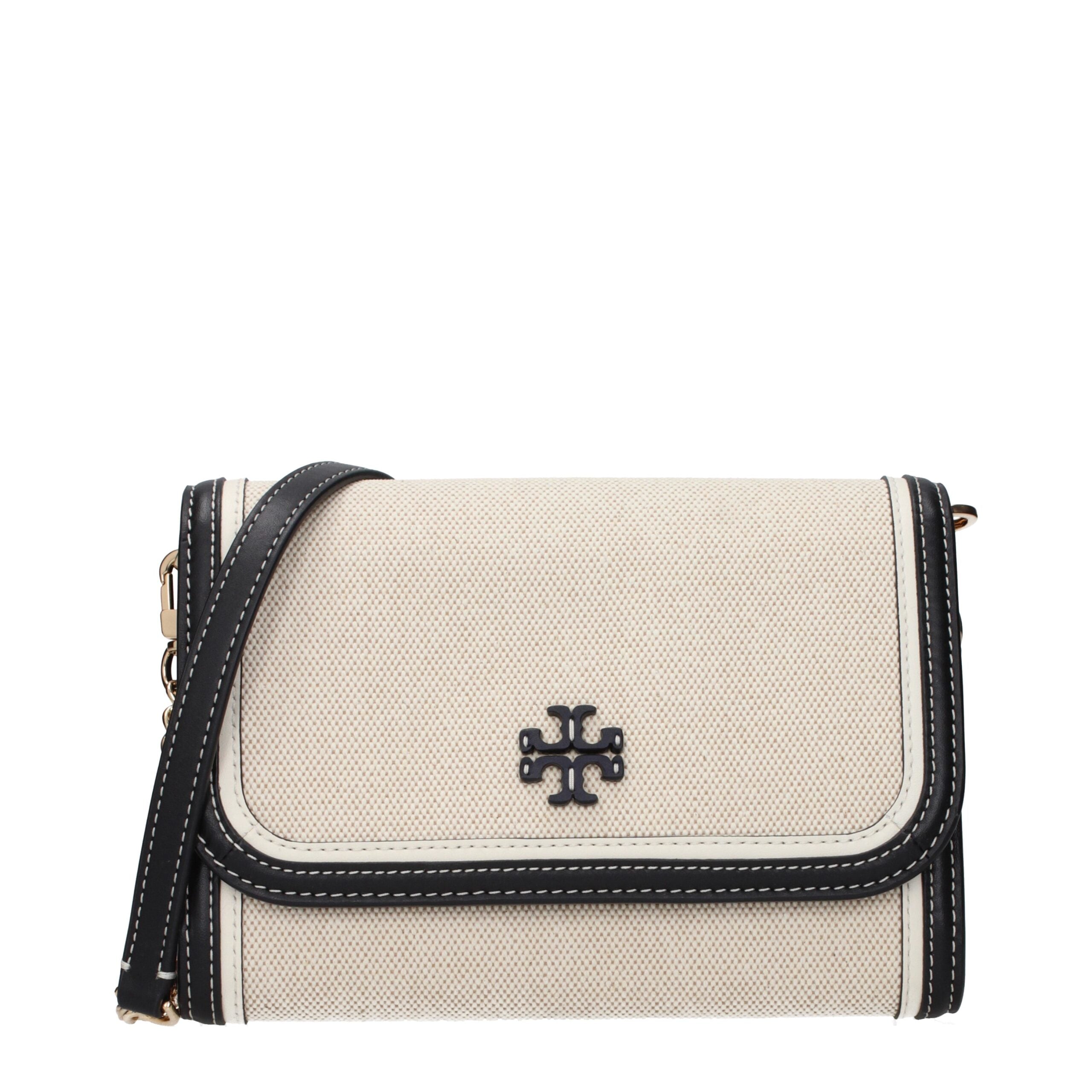 Tory Burch beige stoffen clutch Tory Burch