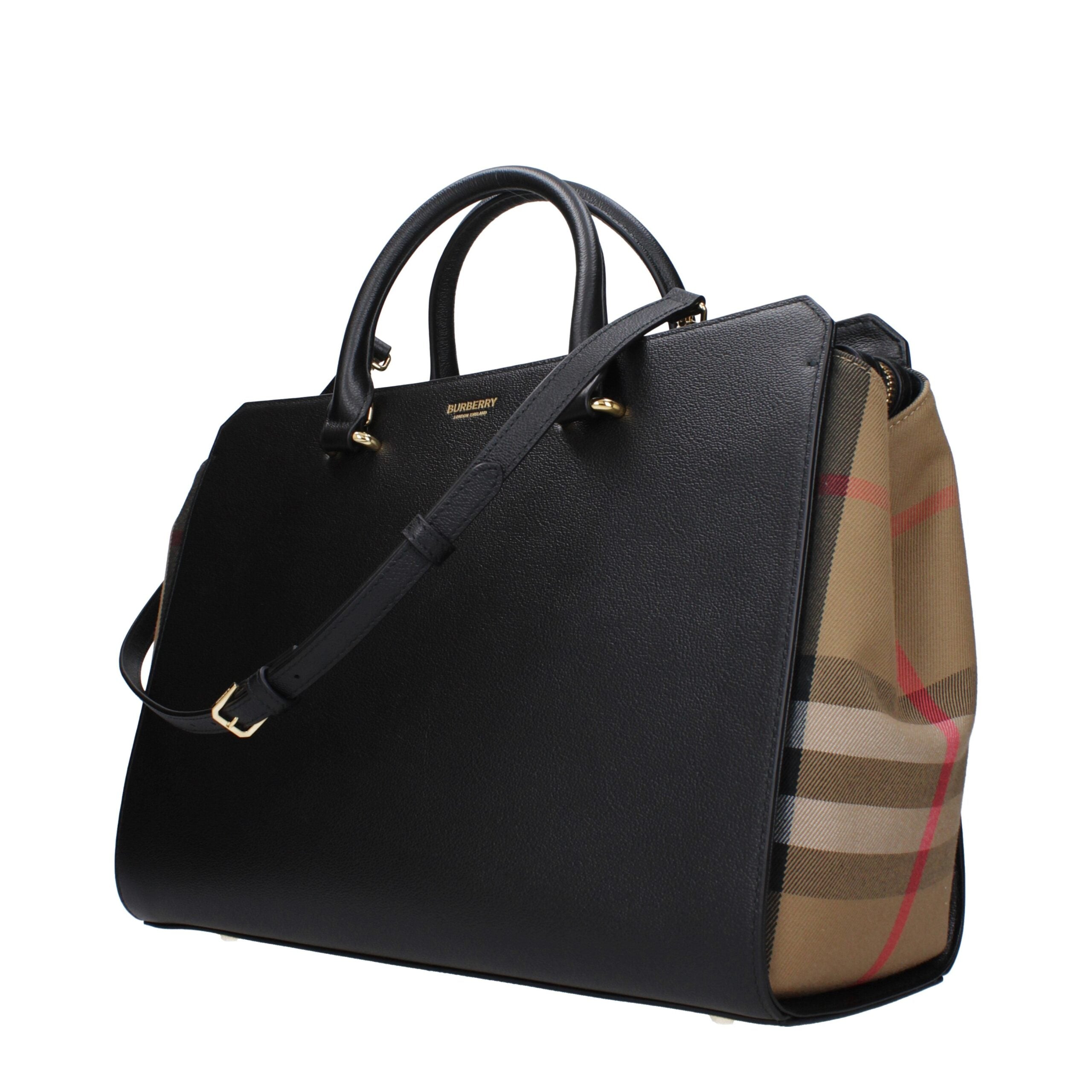 Burberry medium zwarte leren handtas