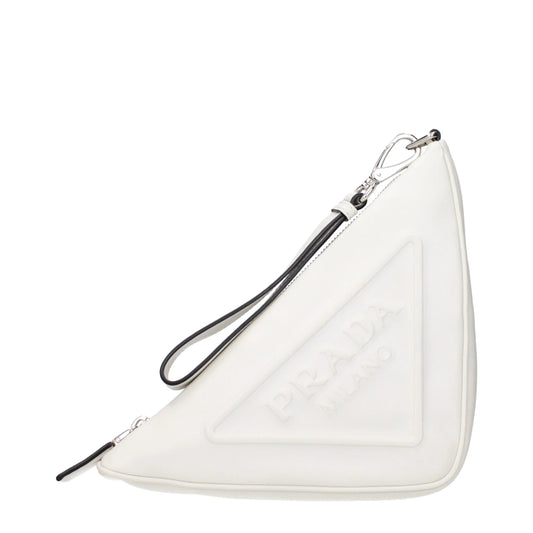 Prada witte leren clutch - MARANOS