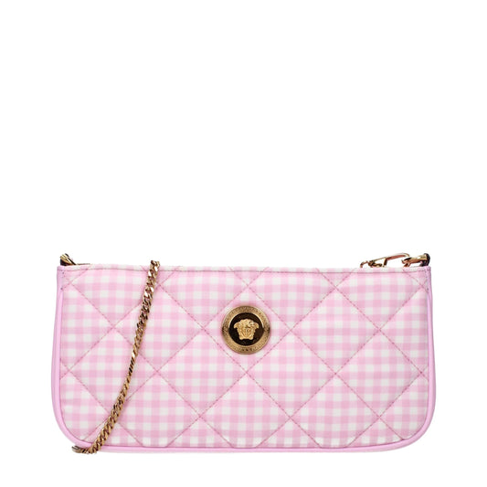 Versace mini roze schoudertas van stof en leer - MARANOS