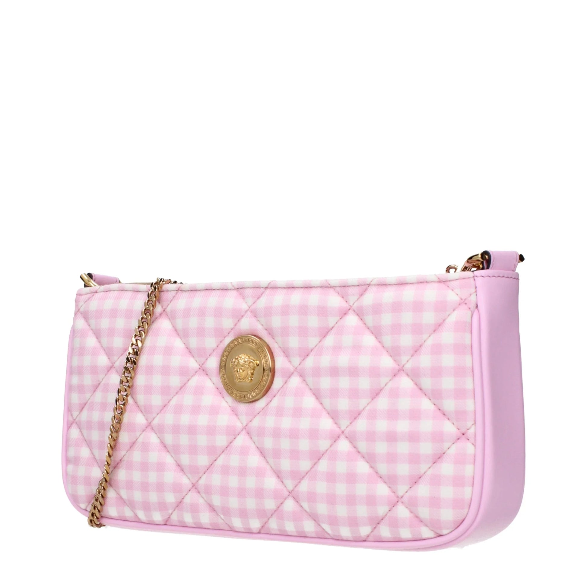 Versace mini roze schoudertas van stof en leer - MARANOS