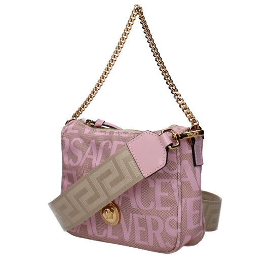 Versace kleine roze handtas van stof en leer - MARANOS
