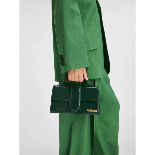 Jacquemus Le Grand Bambino schoudertas in donkergroen leer - MARANOS