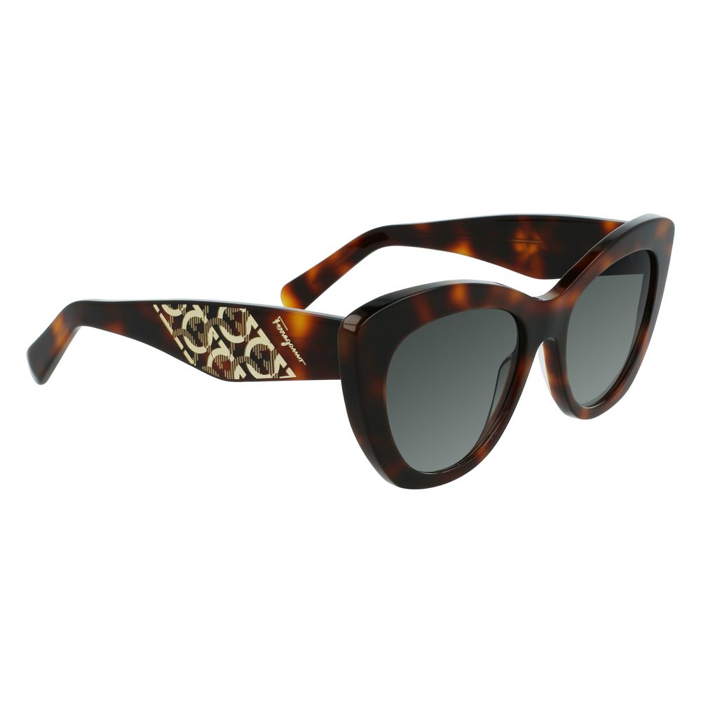 Salvatore Ferragamo Brown Acetate Sunglasses Salvatore Ferragamo
