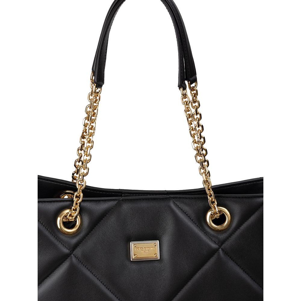 Dolce & Gabbana Black Leather Tote Bag Dolce & Gabbana