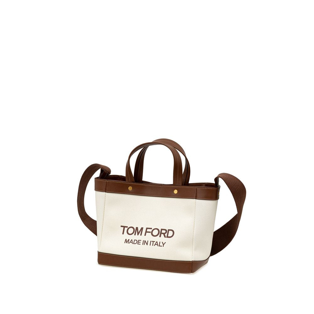 Tom Ford Beige Cotton Tote Bag Tom Ford