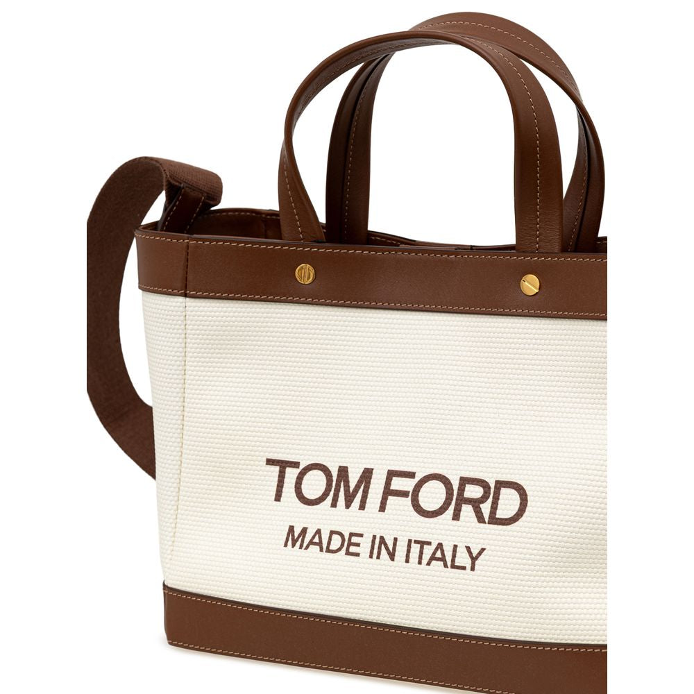 Tom Ford Beige Cotton Tote Bag Tom Ford