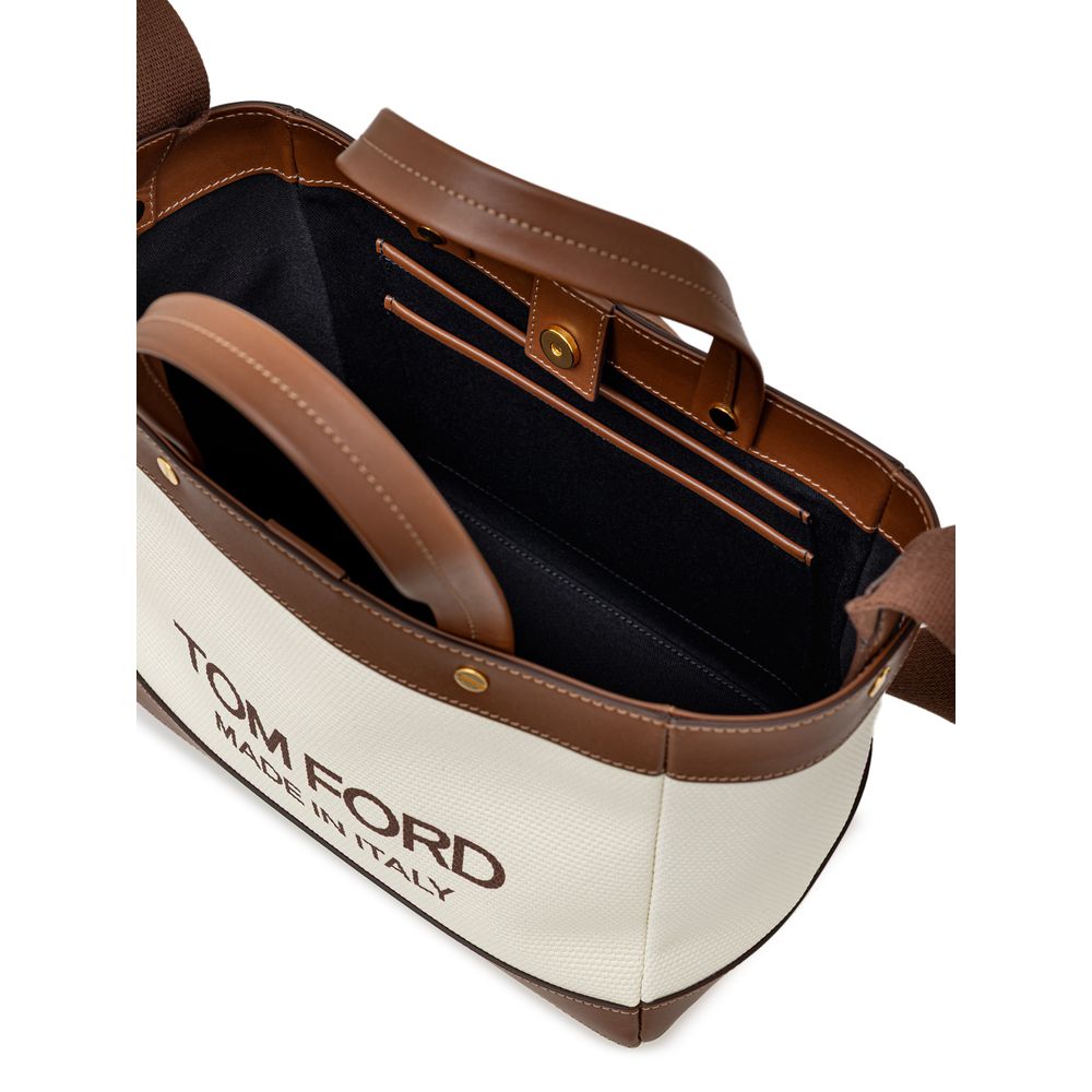 Tom Ford Beige Cotton Tote Bag Tom Ford