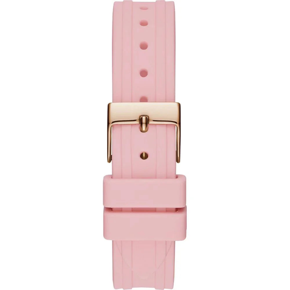 Guess horloge met roze rubberen band en gouden kast - MARANOS