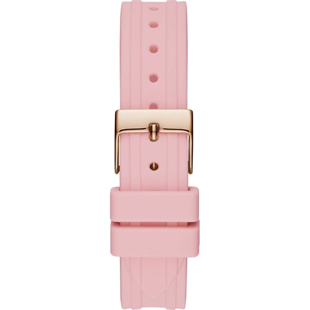 Guess horloge met roze rubberen band en gouden kast