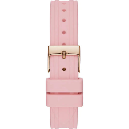Guess horloge met roze rubberen band en gouden kast - MARANOS