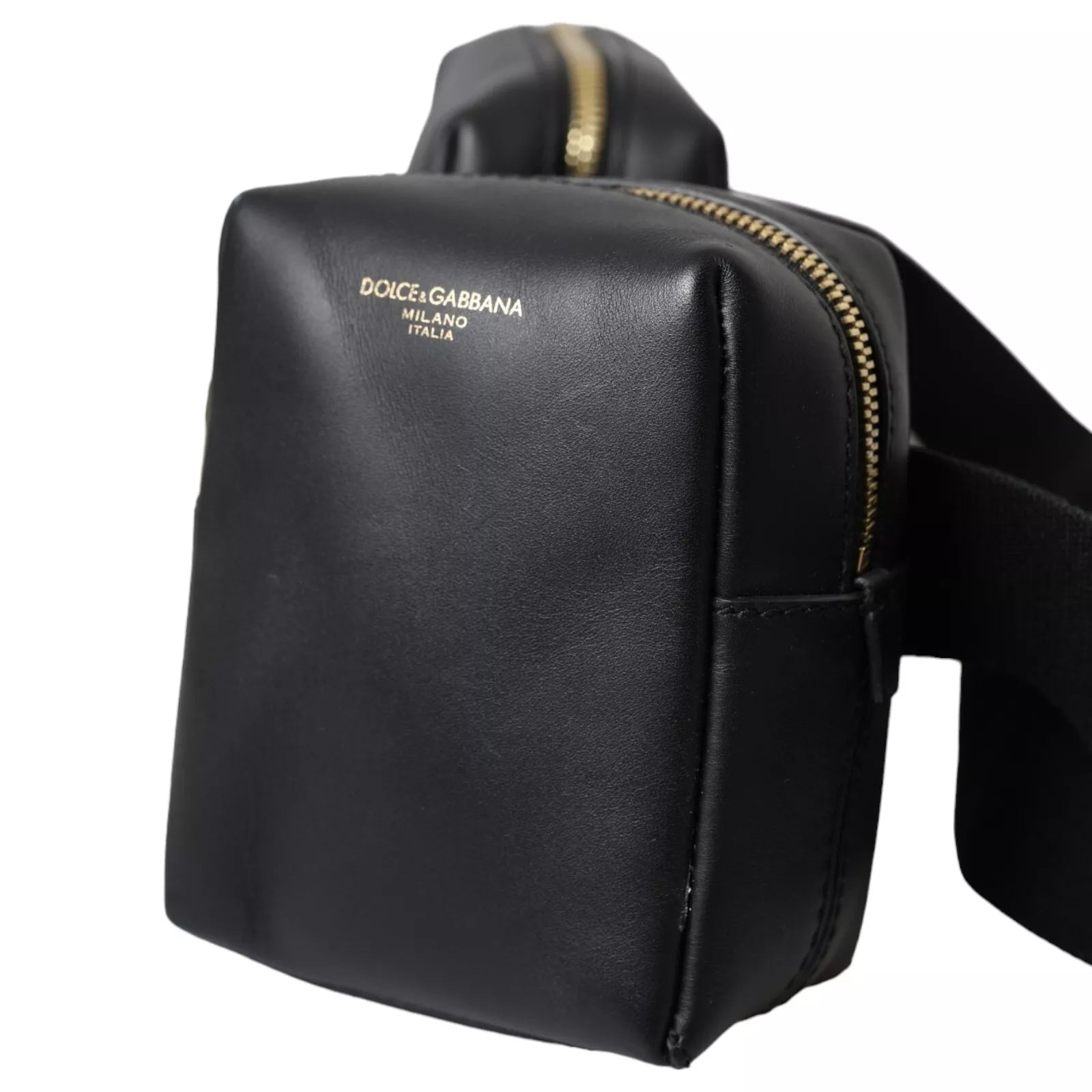 Dolce & Gabbana Black Calfskin Leather Double Waist Belt Fanny Pack Bag Dolce & Gabbana