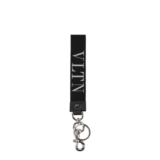 Valentino Garavani Black Fabric Keychains Valentino Garavani