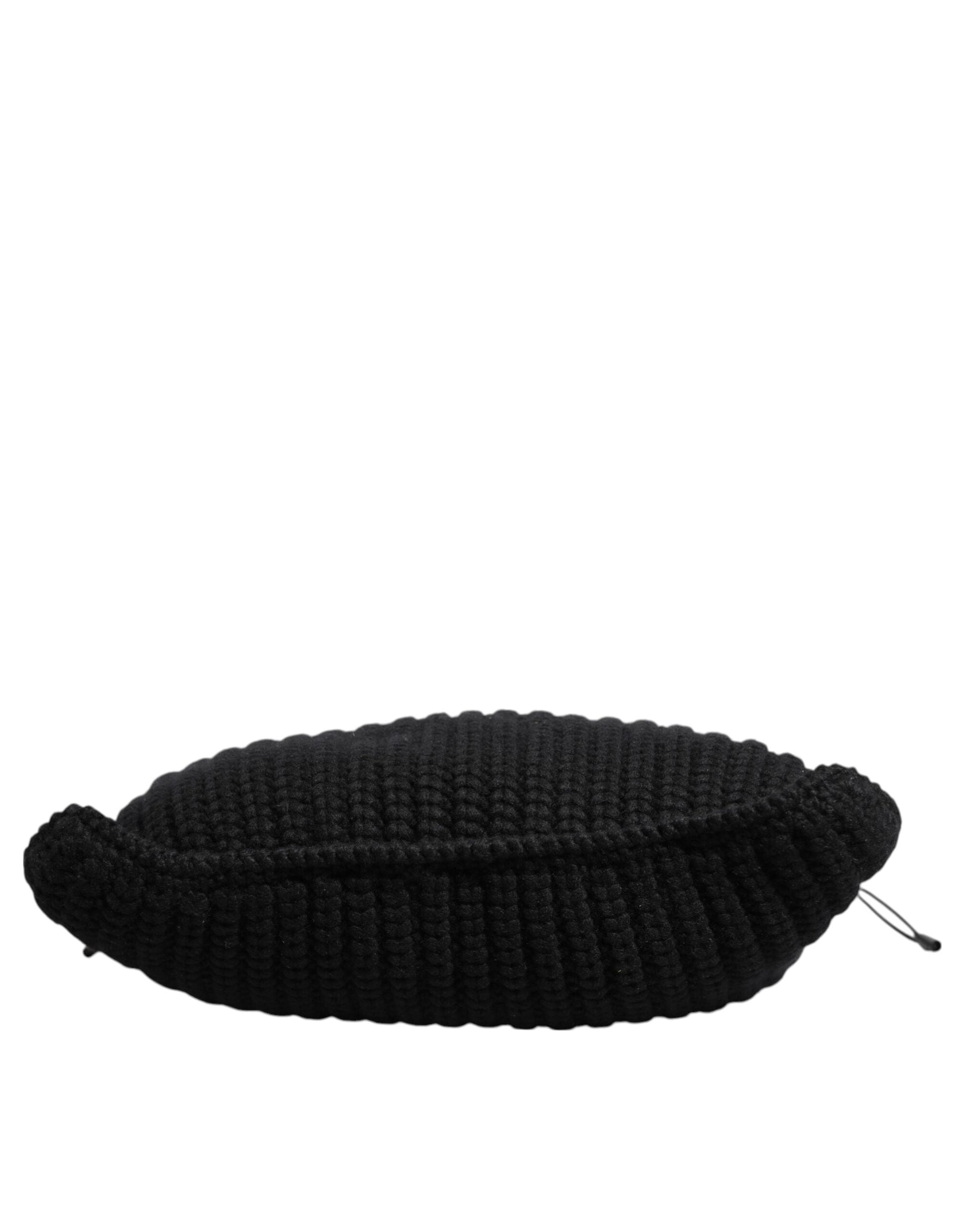 Dolce & Gabbana Black Cashmere Knitted Leather Shoulder Women Borse Bag Dolce & Gabbana