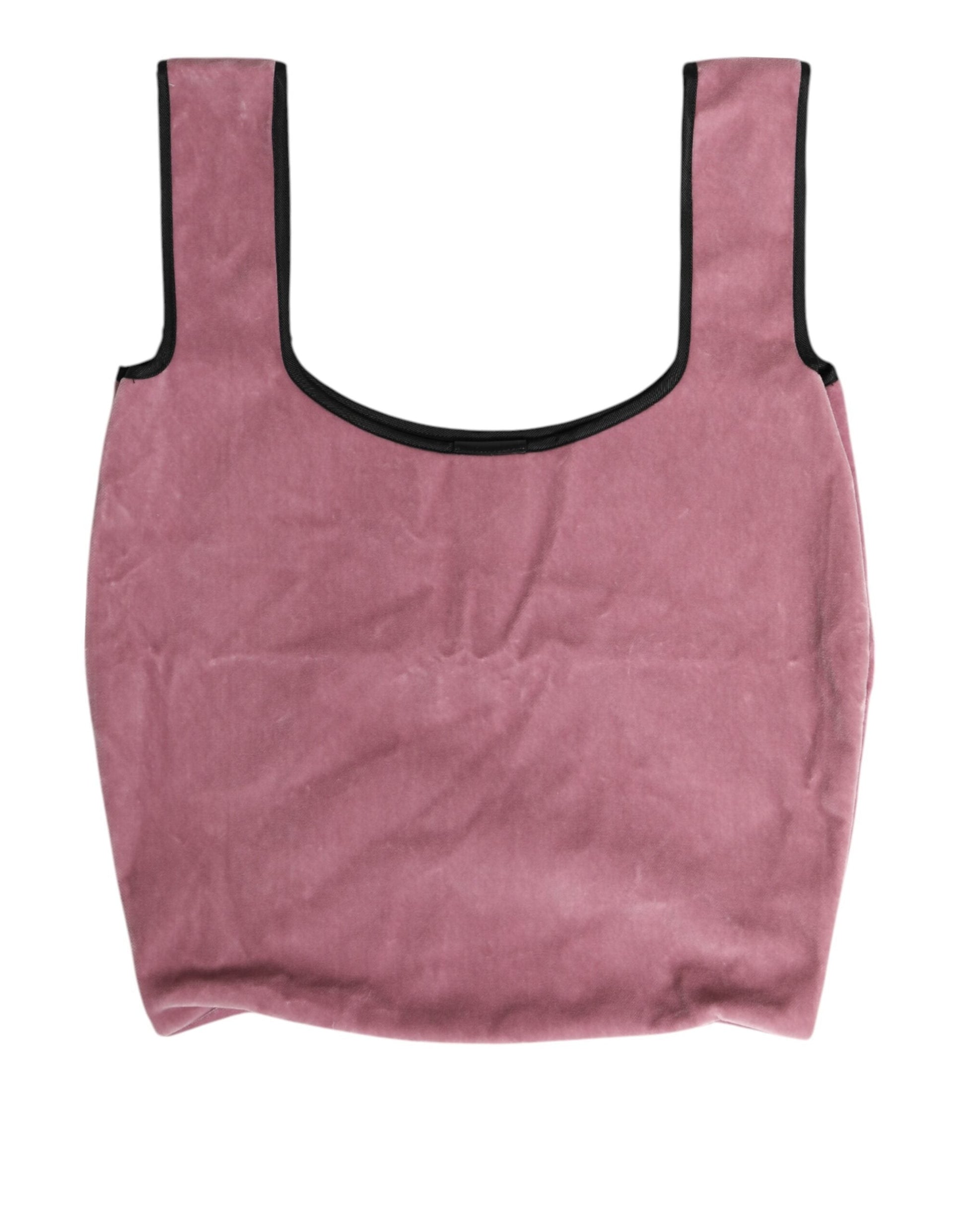 Dolce & Gabbana Pink Cotton Velvet DG MILANO Shoulder Shopping Borse Bag Dolce & Gabbana