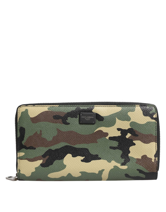 Dolce & Gabbana Multicolor Camouflage Logo Zip Around Continental Wallet Dolce & Gabbana