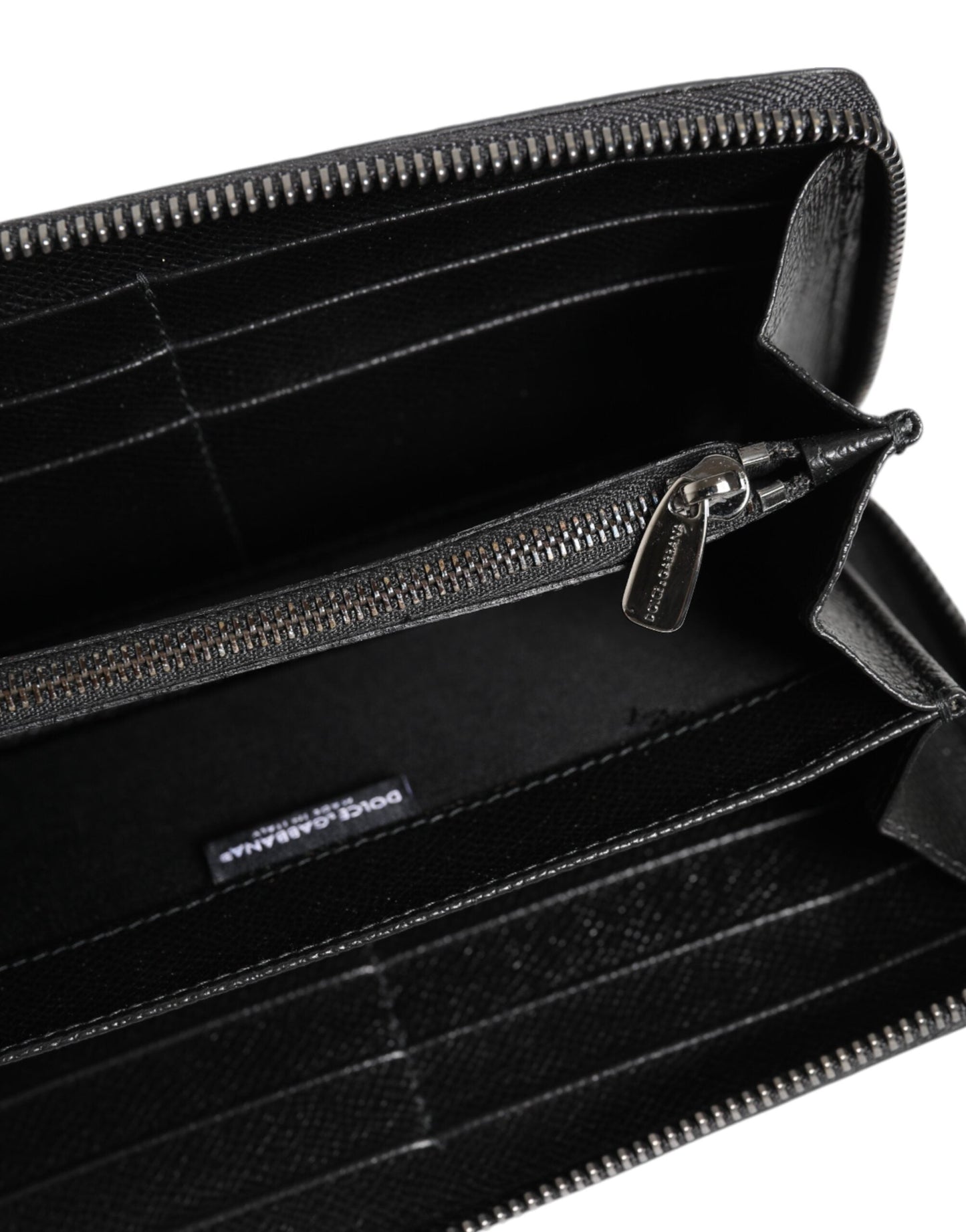 Dolce & Gabbana Black Gray Leopard Leather Zip Around Continental Wallet Dolce & Gabbana
