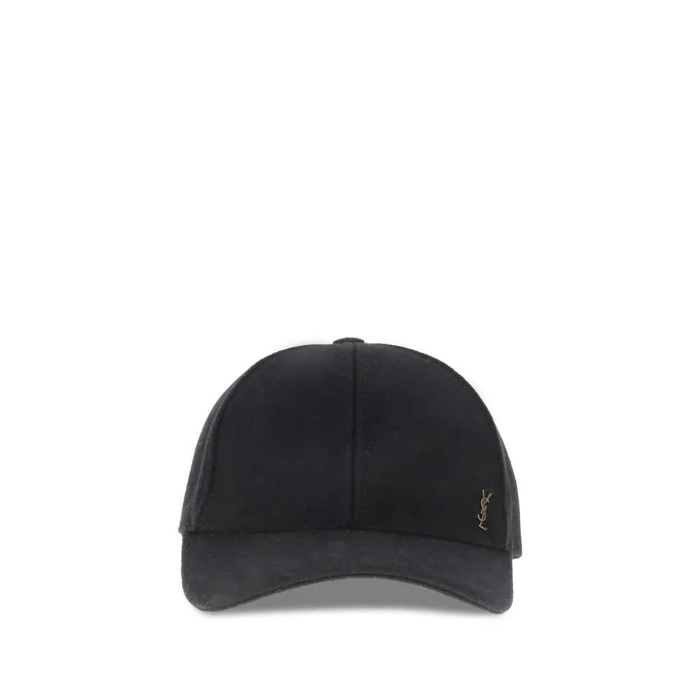 Saint Laurent baseballpet in wol met YSL-plaque - MARANOS